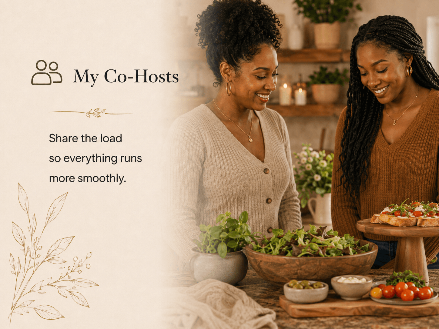 My Co-Hosts — Place & Plenty home-hosting feature