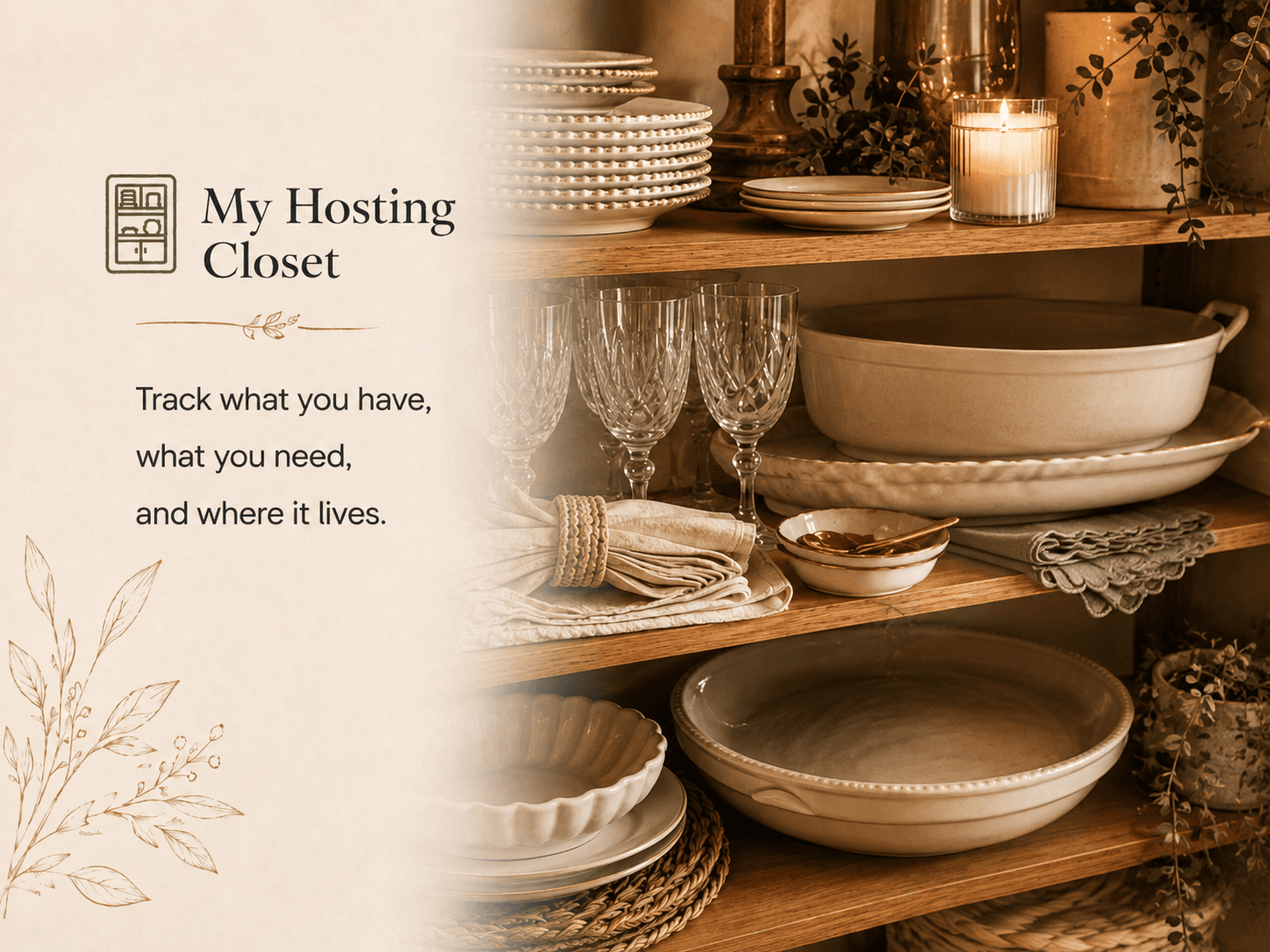 My Hosting Closet — Place & Plenty home-hosting feature