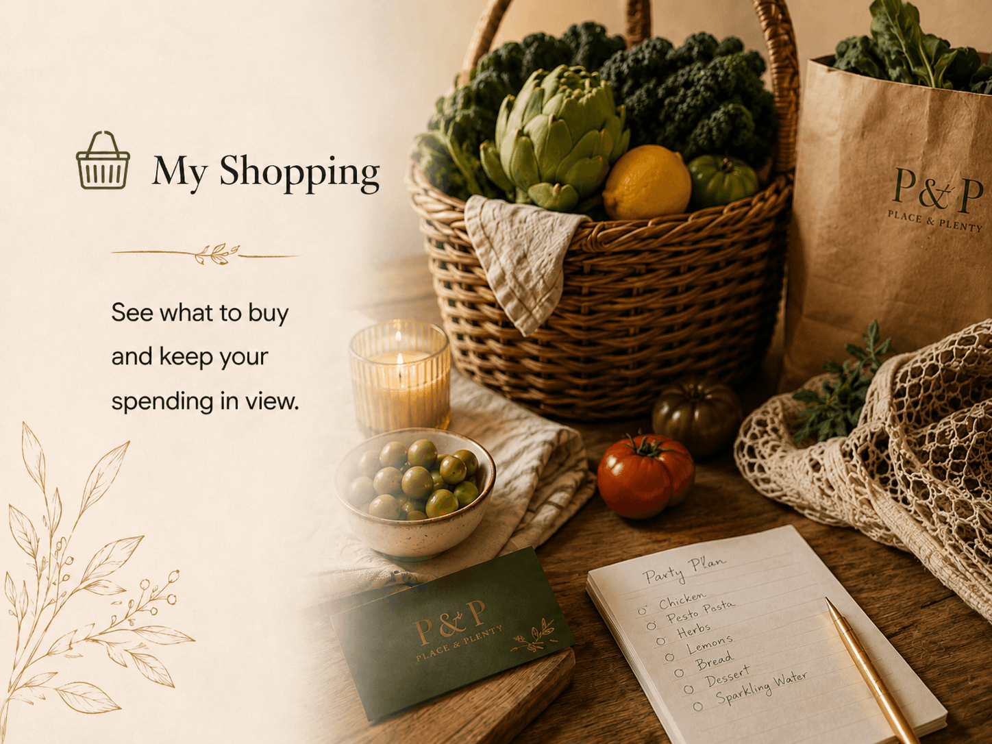 My Shopping — Place & Plenty home-hosting feature
