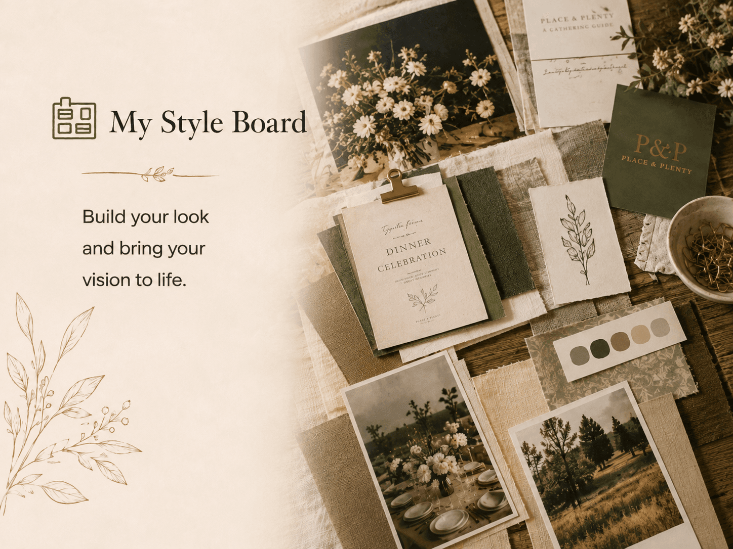 My Style Board — Place & Plenty home-hosting feature